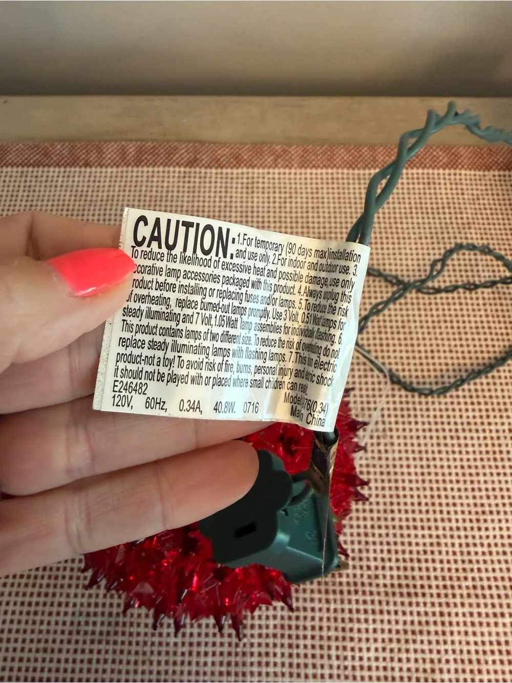 VTG GE Holiday Classics 100 Red Light‎ Super Sphere 6